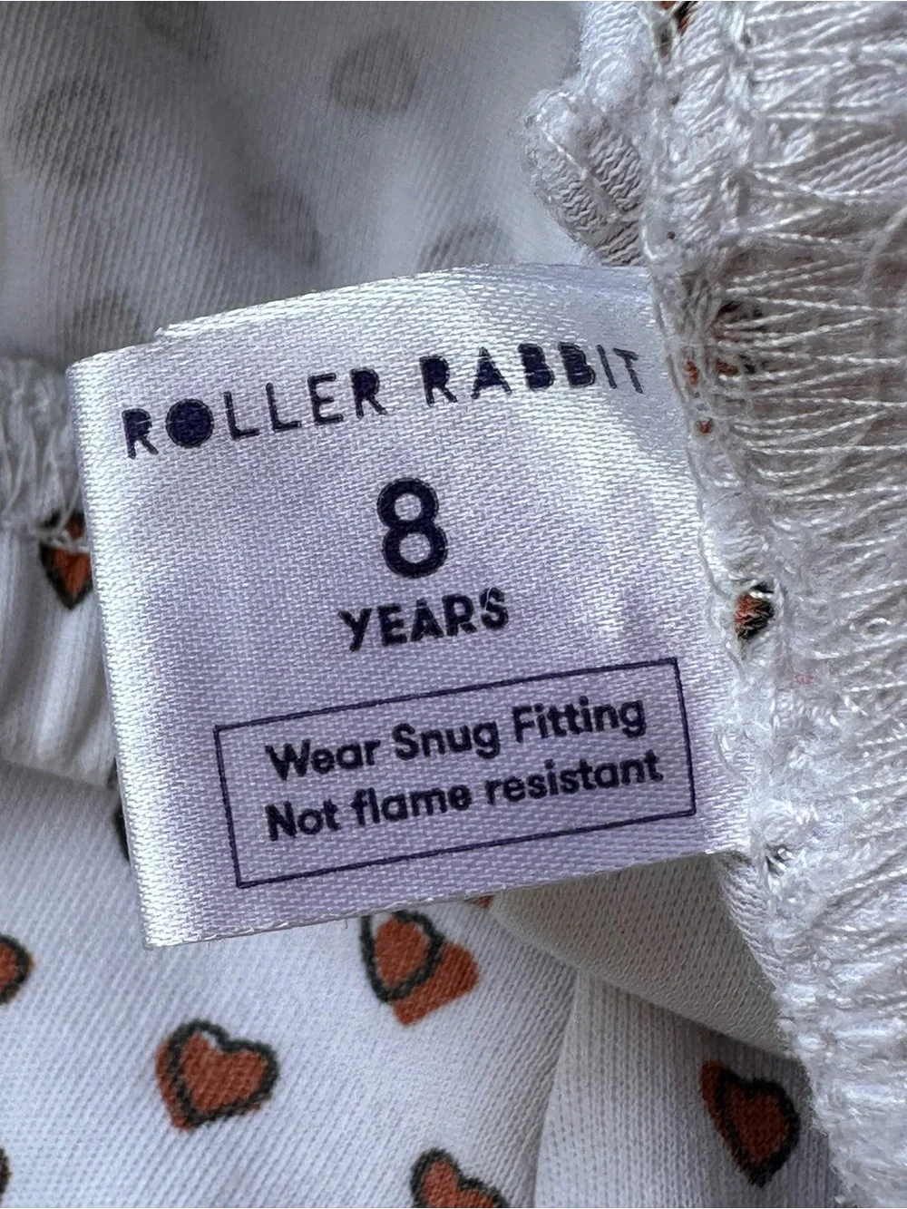 Roller Rabbit Texas Hearts Long John Pajamas Set size 8
